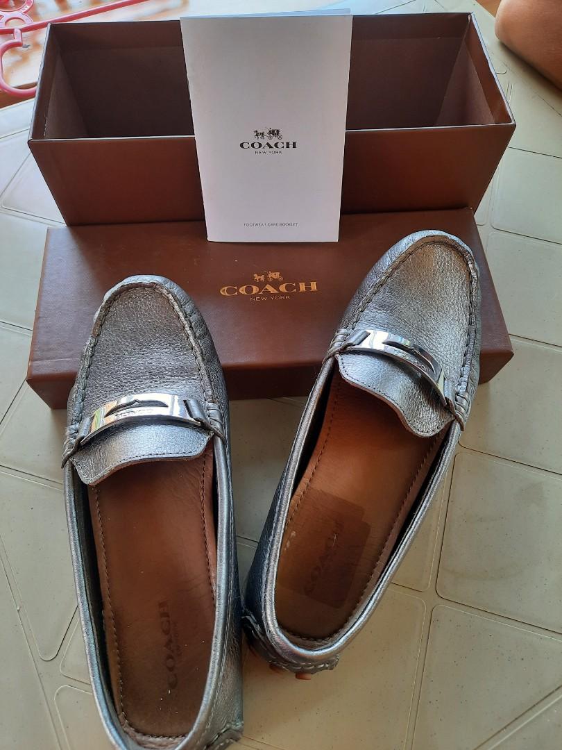 Coach silver loafers sales