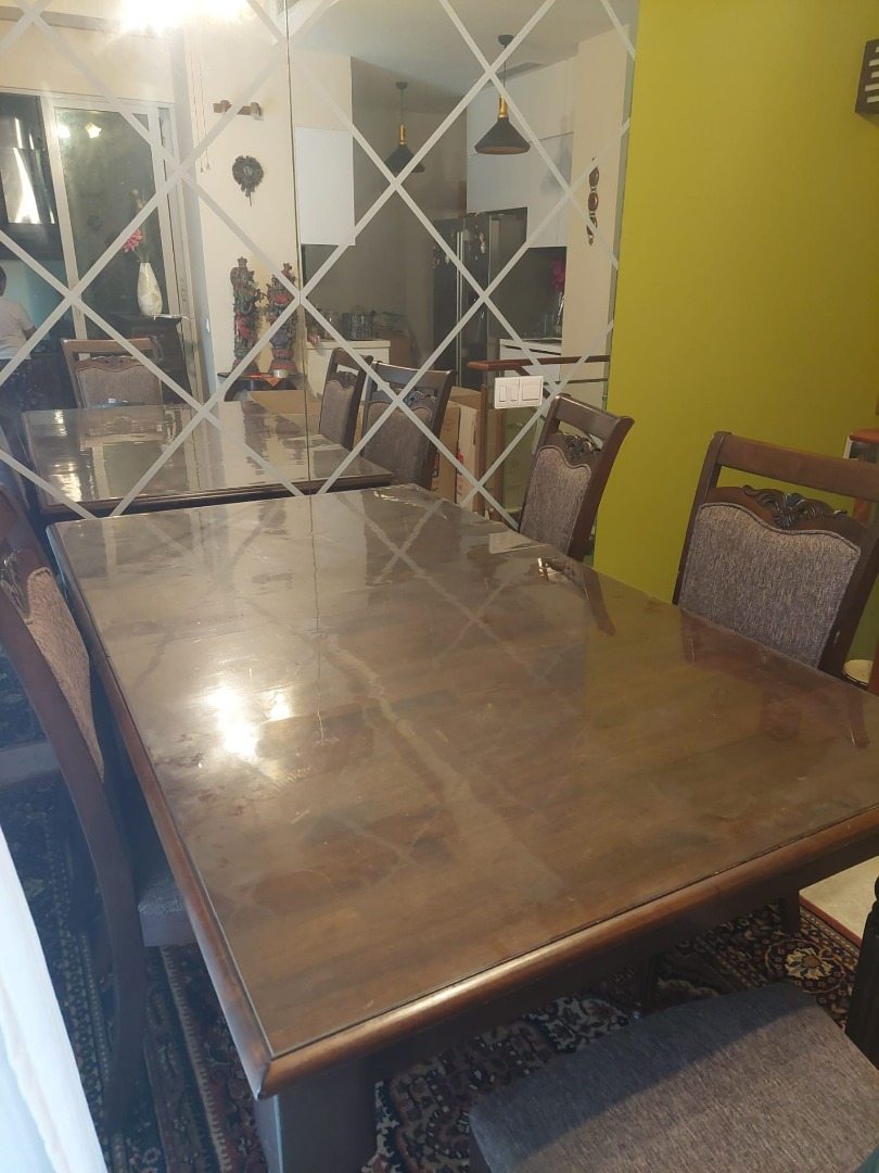 designer Balinese 9 piece teakwood extendable dining table set