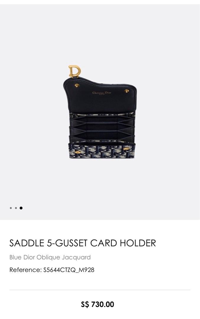 Saddle 5-Gusset Card Holder Blue Dior Oblique Jacquard