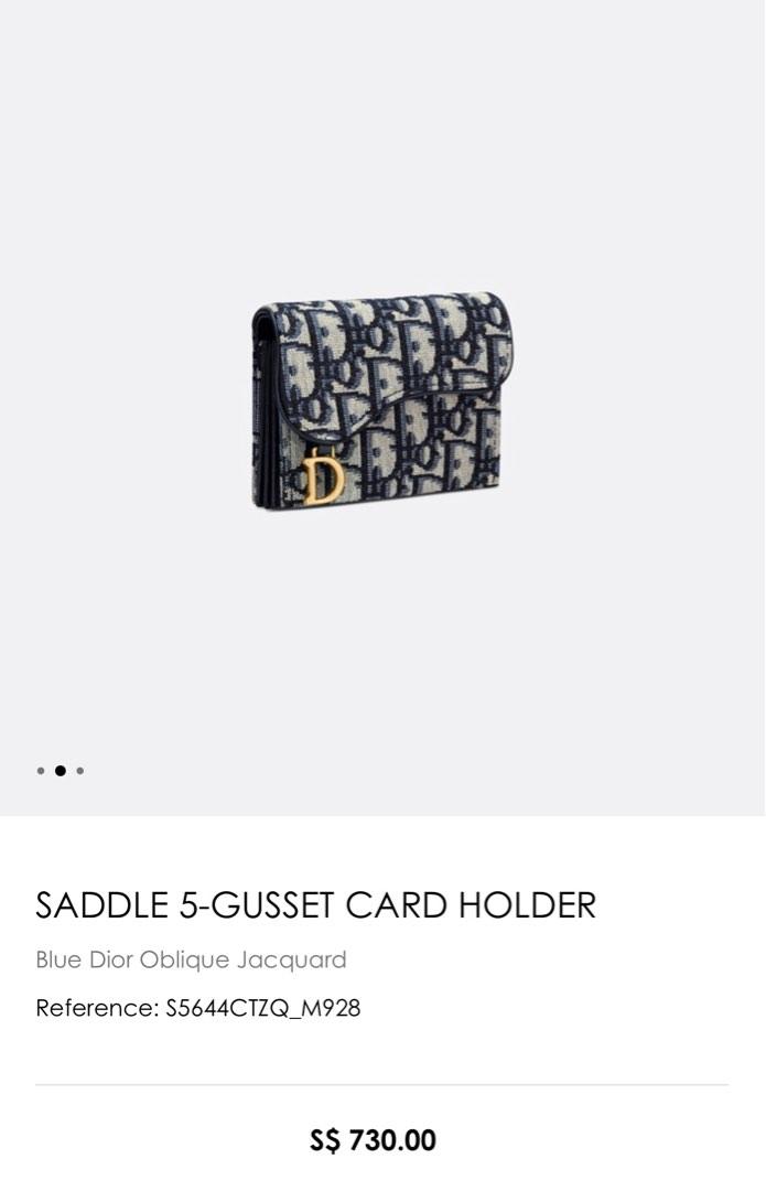 Saddle 5-Gusset Card Holder Blue Dior Oblique Jacquard