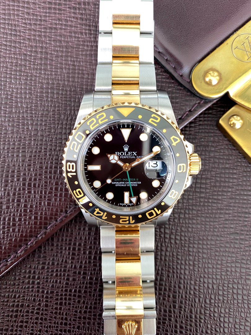 Discontinued Rolex Two Tone Rolesor GMT Master II, Men's Fashion