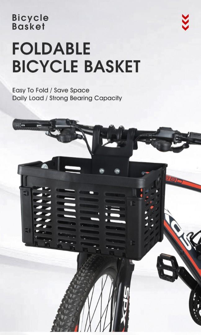 Foldable Bicycle Front Basket Easy Install Easy Remove Detachable Basket Lightweight Use for Shopping Grocery Delivery Riding Bicycle Accessories Sports Equipment Bicycles Parts Parts Accessories on C...