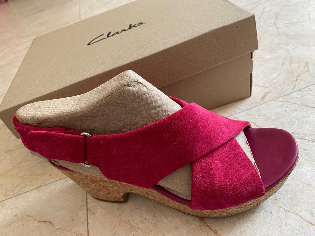 Red clarks sandals sale