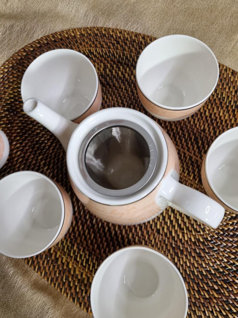Givenchy Orange Cursive Logo Tea Pot Set, Furniture & Home Living ...