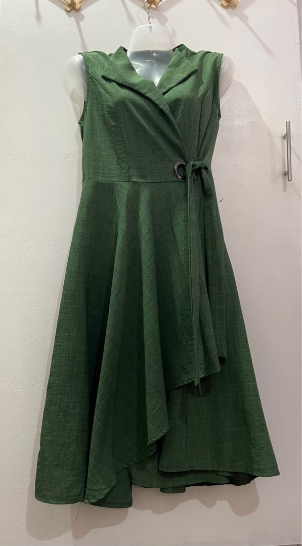 Green wrap dress, Women's Fashion, Dresses & Sets, Dresses on Carousell