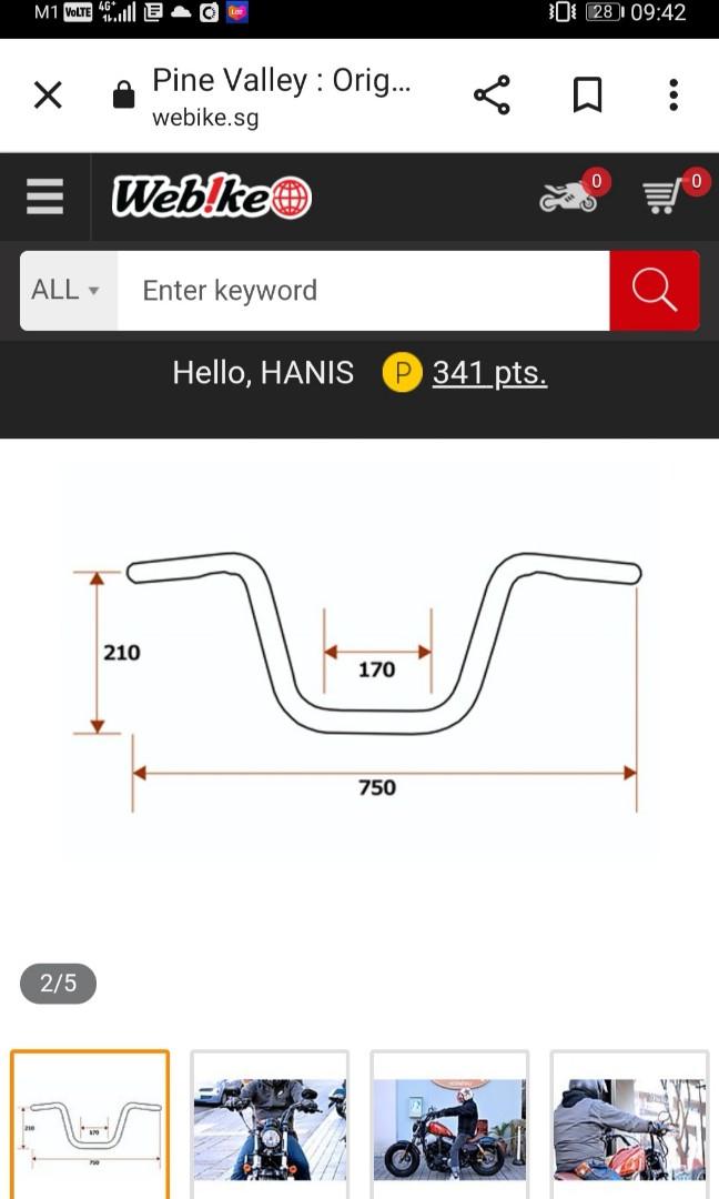 HARLEY DAVIDSON 1" Short ape handlebar( willing to trade with used 1