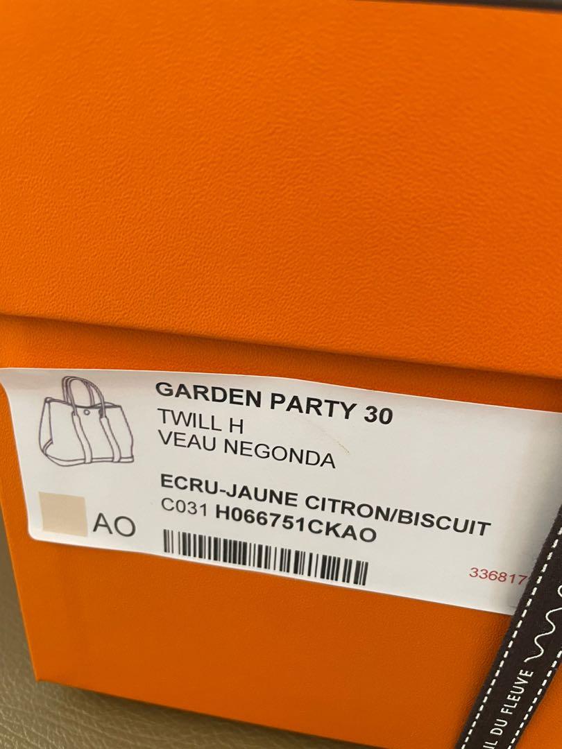 Hermes Garden Party Canvas 30, Luxury, Bags & Wallets on Carousell