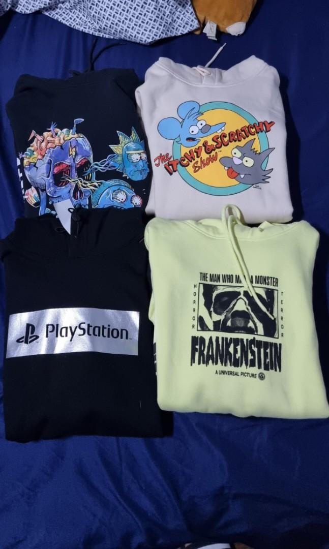 Hu0026m hoodies rick and morty playstation simpsons, Men's Fashion, Tops u0026  Sets, Hoodies on Carousell