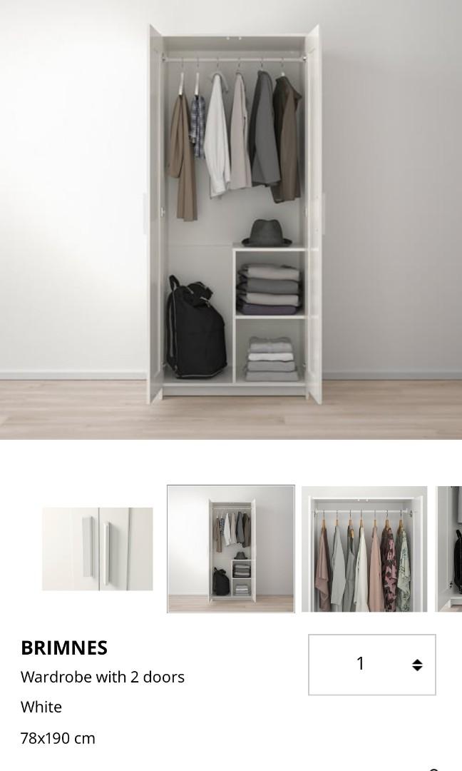IKEA Brimnes Wardrobe, Furniture & Home Living, Furniture, Other Home