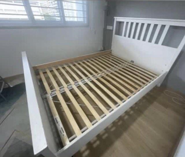 IKEA Hemnes queen size bed frame with mattress, Furniture & Home Living