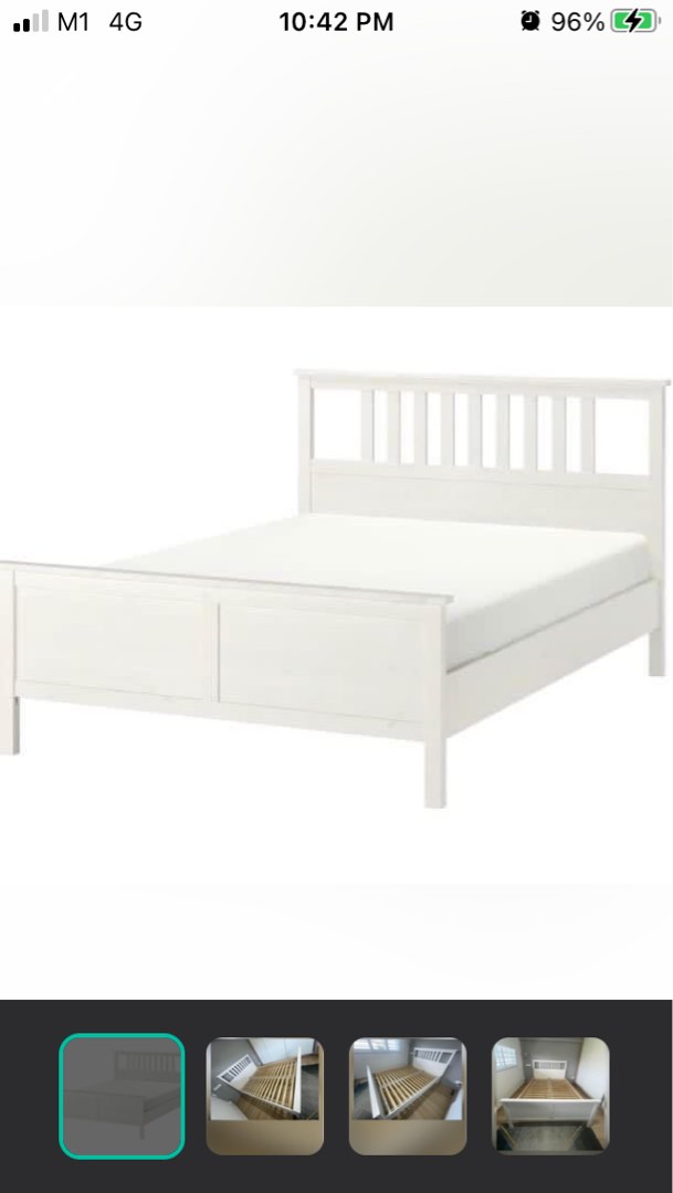 IKEA Hemnes queen size bed frame with mattress, Furniture & Home Living