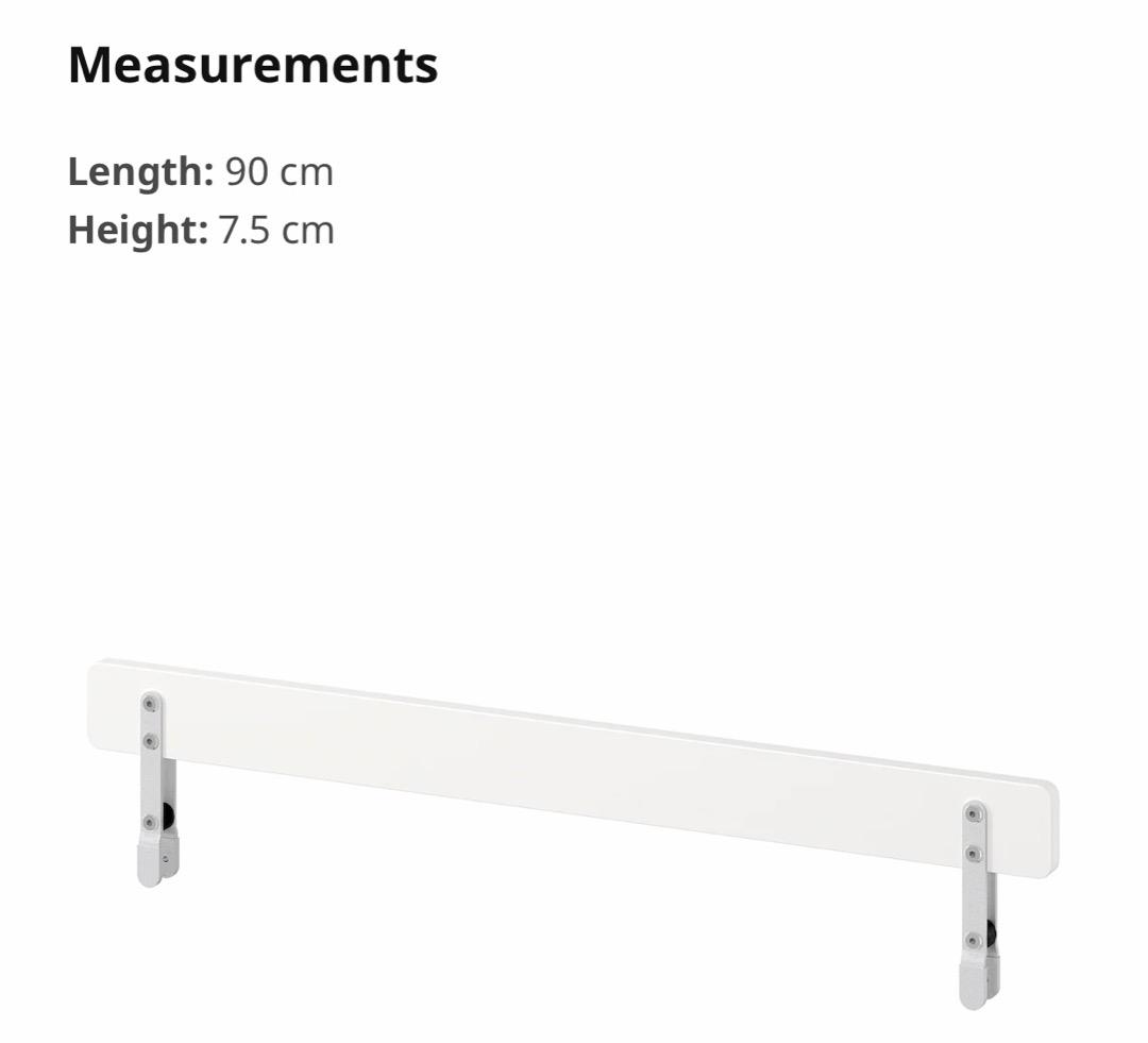 Ikea VIKARE Bed Guard Rail / Penghadang Katil (White)., Babies & Kids