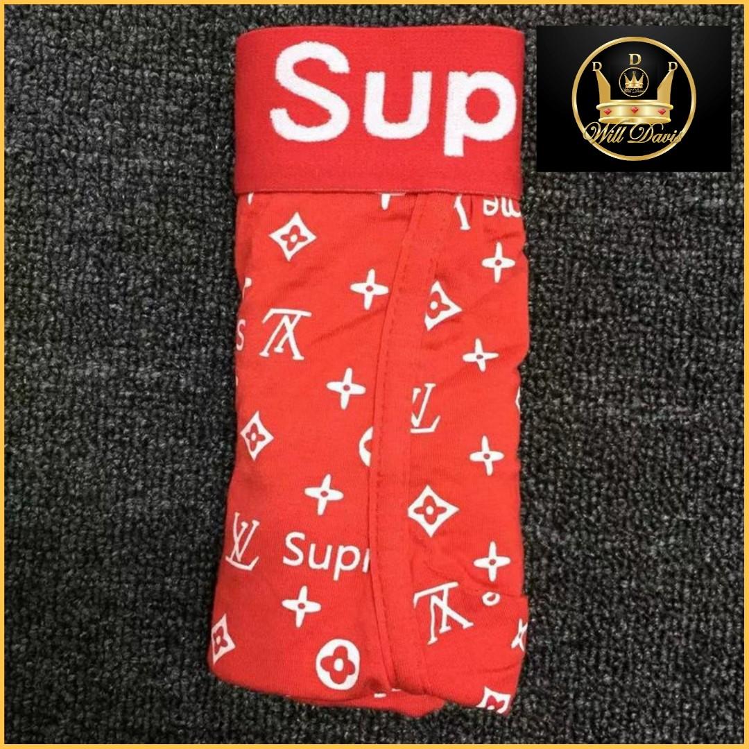 Look how cute these LV SUPREME underwear are. 🔥😍 get these for an  exclusive wholesale price with my $25 designer vendor list🔥🔥🔥