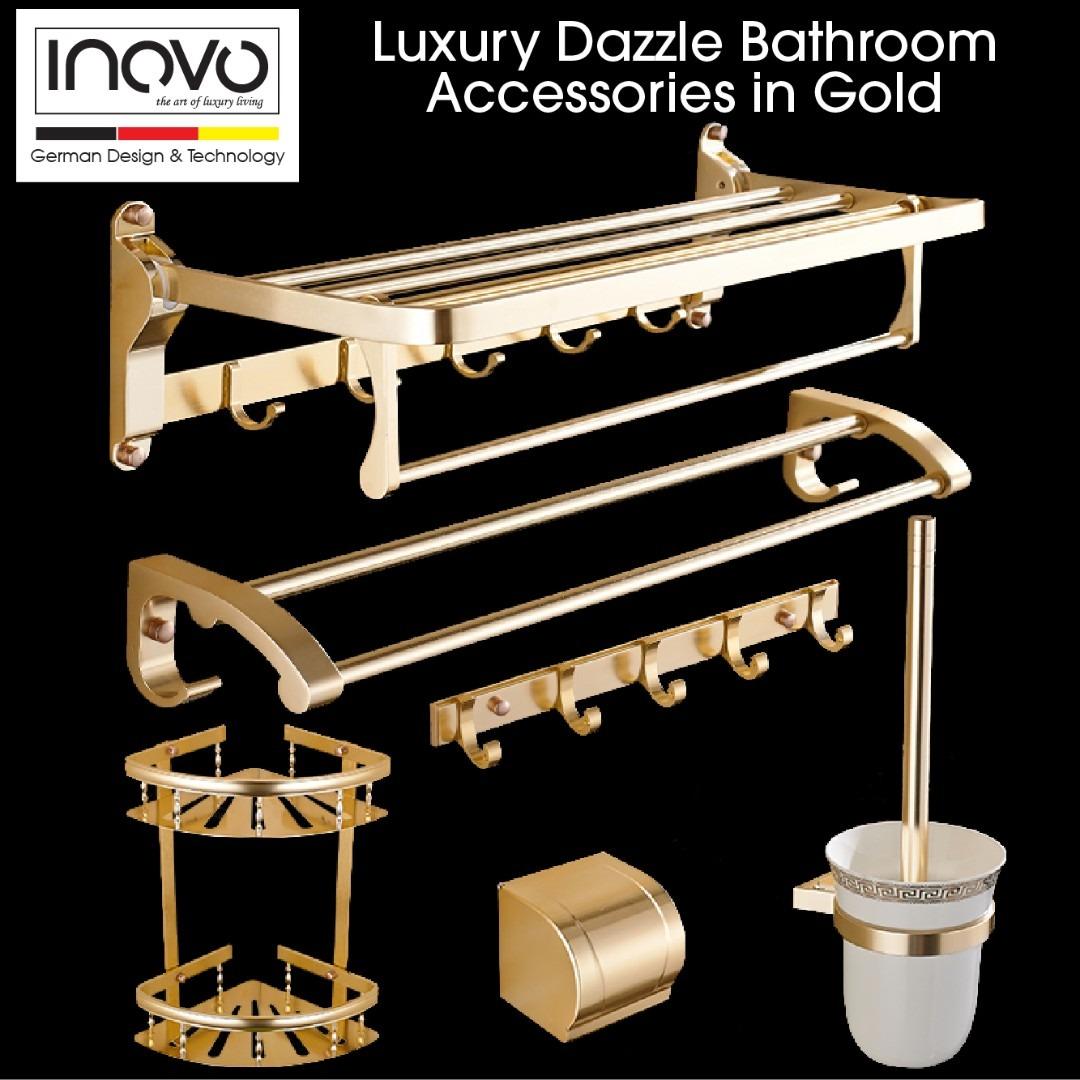 INOVO Loure Bathroom Accessories in Stainless Steel 6 pcs set - INOVO  Singapore