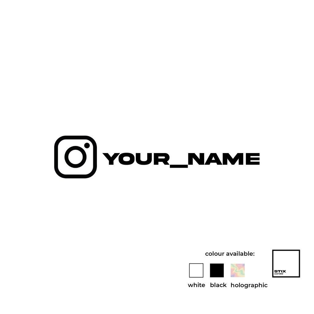 Insta logo with name vinyl cut sticker, Car Accessories, Accessories on