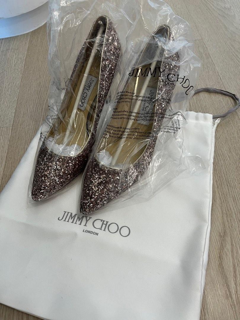 Jimmy Choo 閃閃結婚鞋38號99%new, 女裝, 鞋, 高跟鞋- Carousell