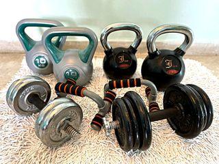 Kettlebell and dumbbell