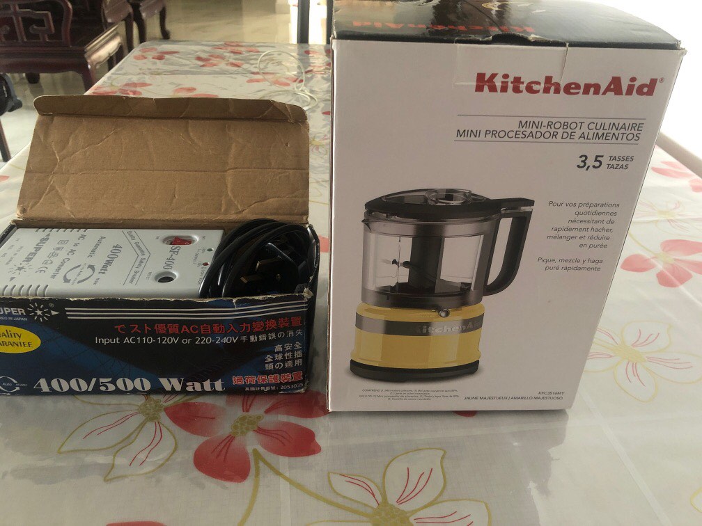 KitchenAid mini food processor + converter, TV & Home Appliances