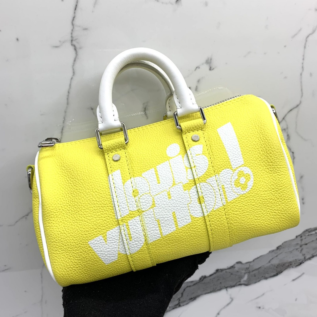 Louis Vuitton Keepall XS M80842 Leather Yellow / White Virgil