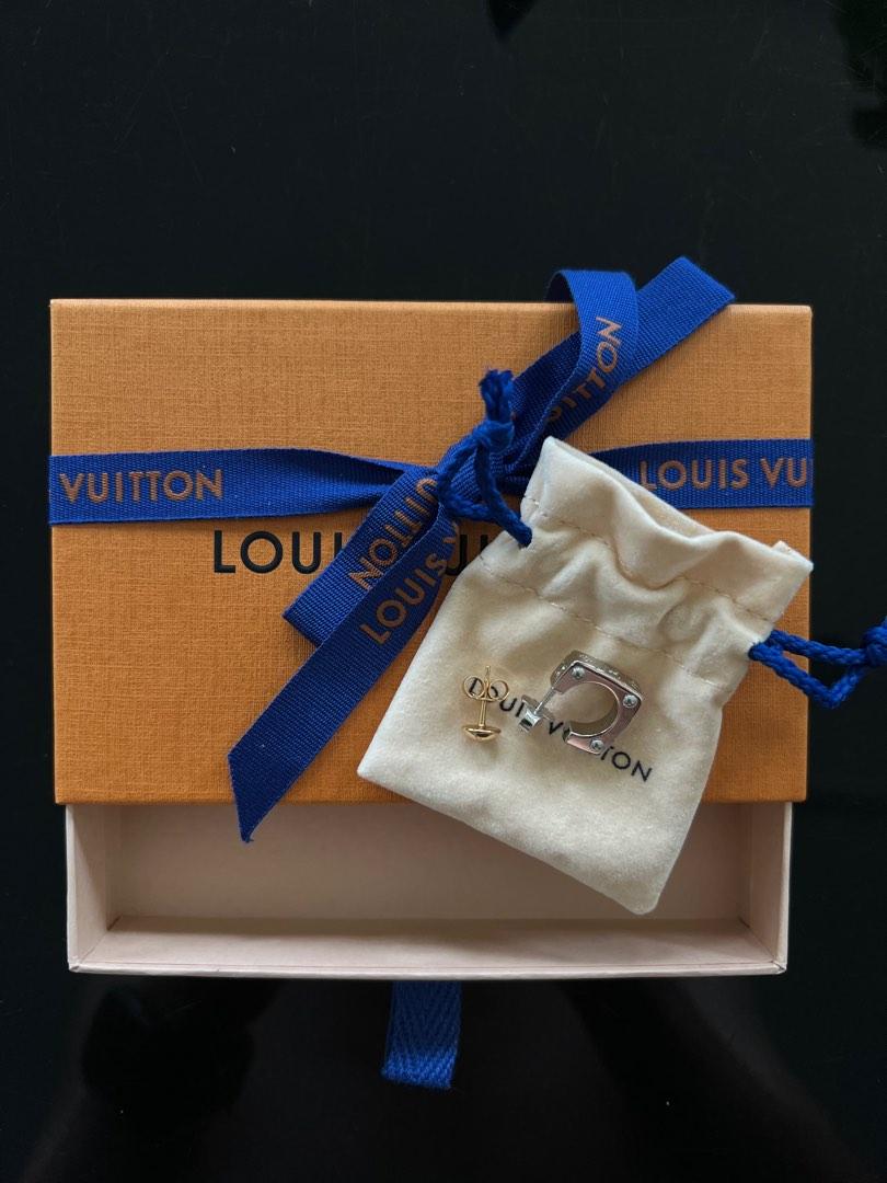 Louis Vuitton Monogram Bold Earrings, Silver, One Size