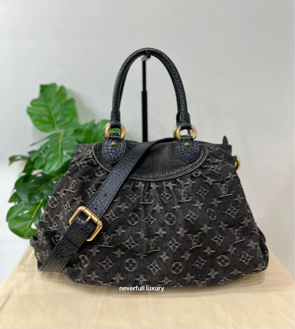 Louis Vuitton Neo Cabby MM Black Denim Monogram Bag, Luxury, Bags & Wallets on Carousell
