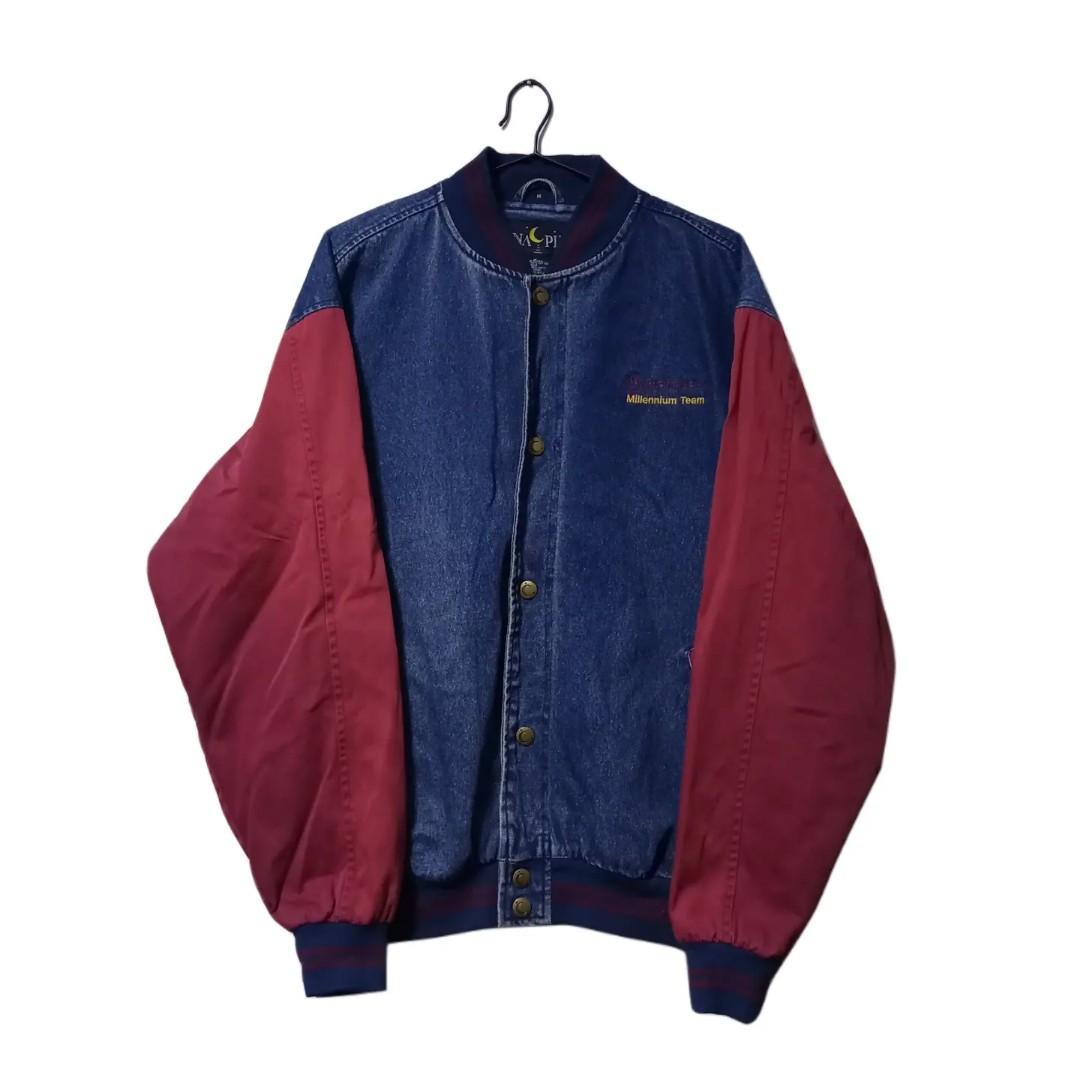 Luna Pier Denim Varsity Jacket, Men's Fashion, Coats, Jackets and Outerwear on Carousell