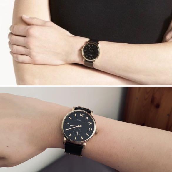 Marc by Marc Jacob authentic Baker black leather watch