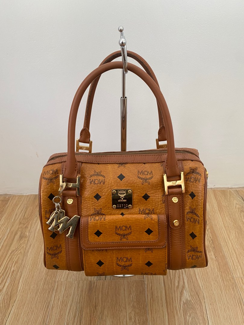 Mcm Cognac Boston, Luxury, Bags & Wallets on Carousell