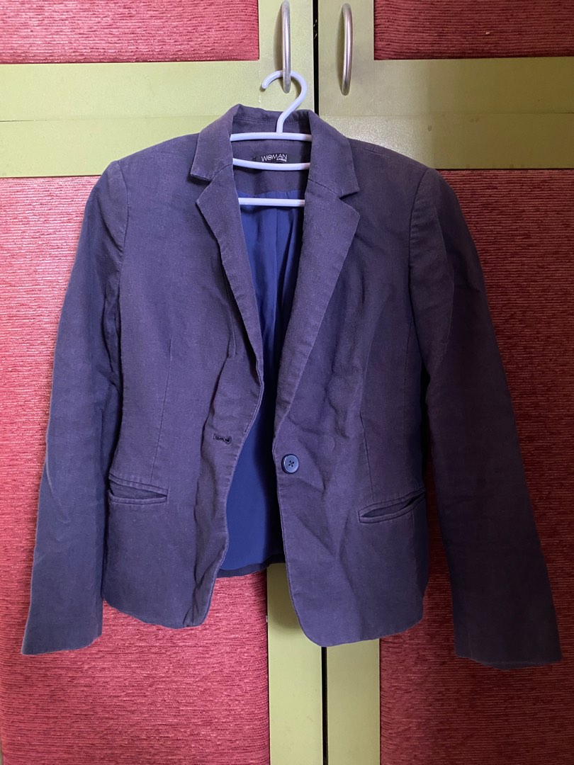 Navy blue coat, Women's Fashion, Coats, Jackets and Outerwear on Carousell