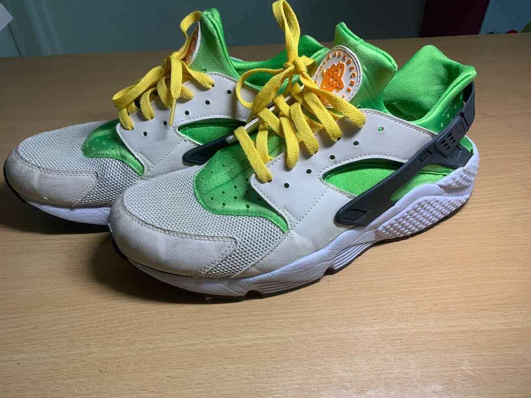 nike huarache white green