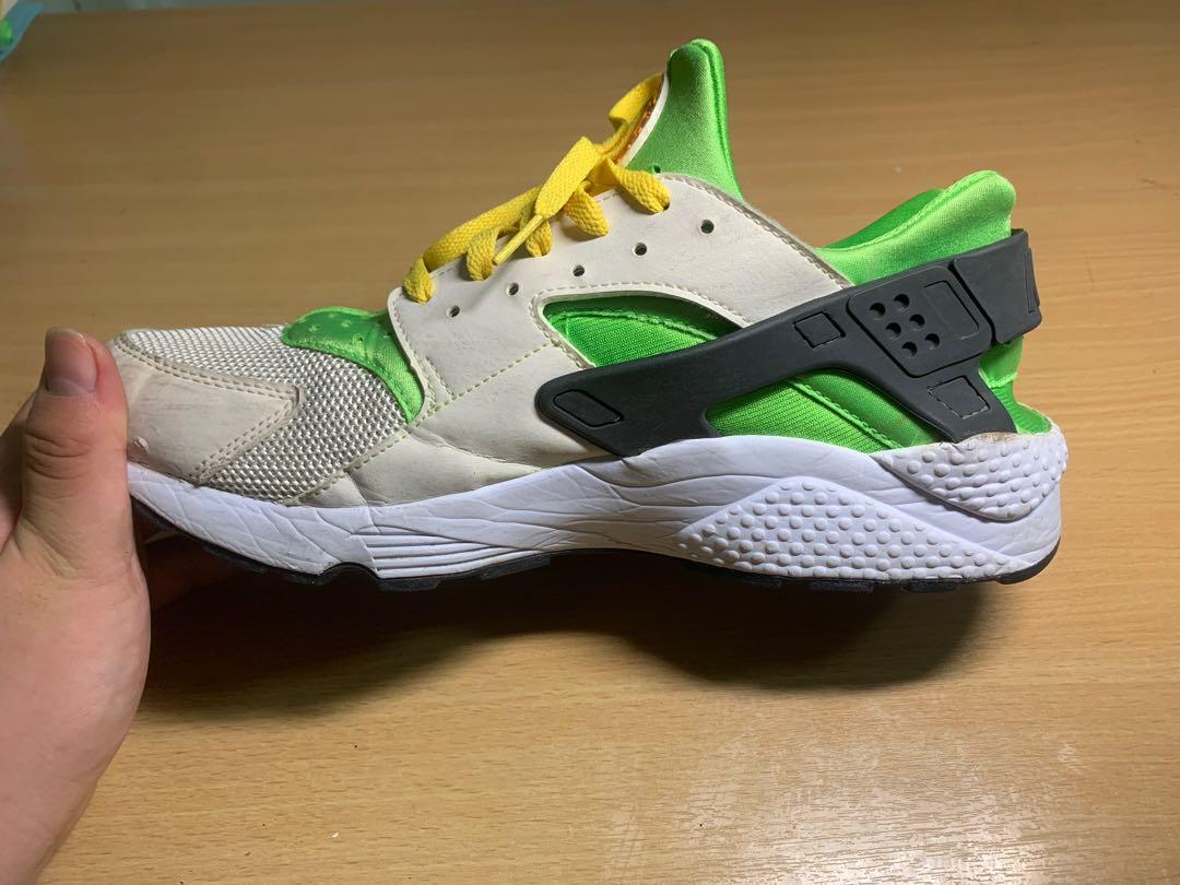 nike huarache white green