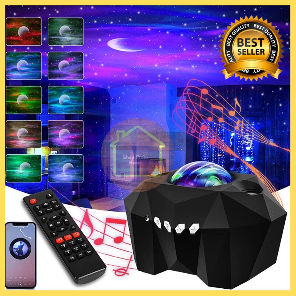 Northern Lights Aurora borealis Night Light Star Projector Nebula Moon with Bluetooth & Speaker