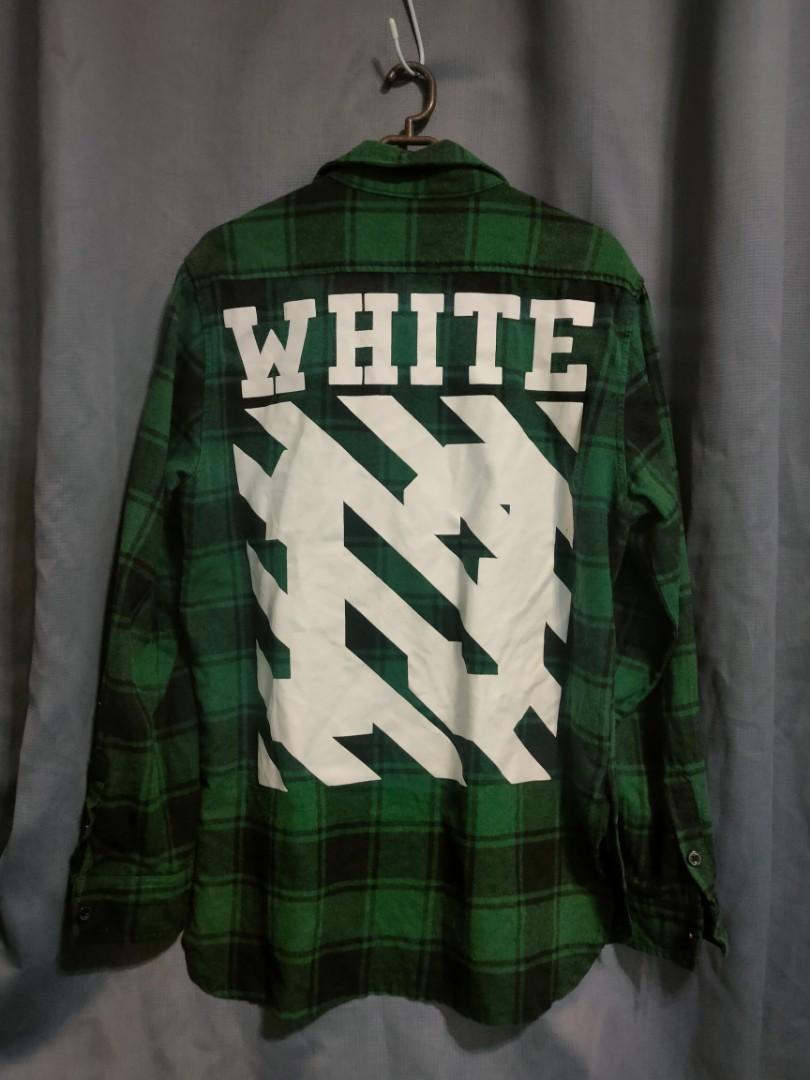 OFF WHITE FLANNEL GREEN Men s Fashion Coats Jackets and