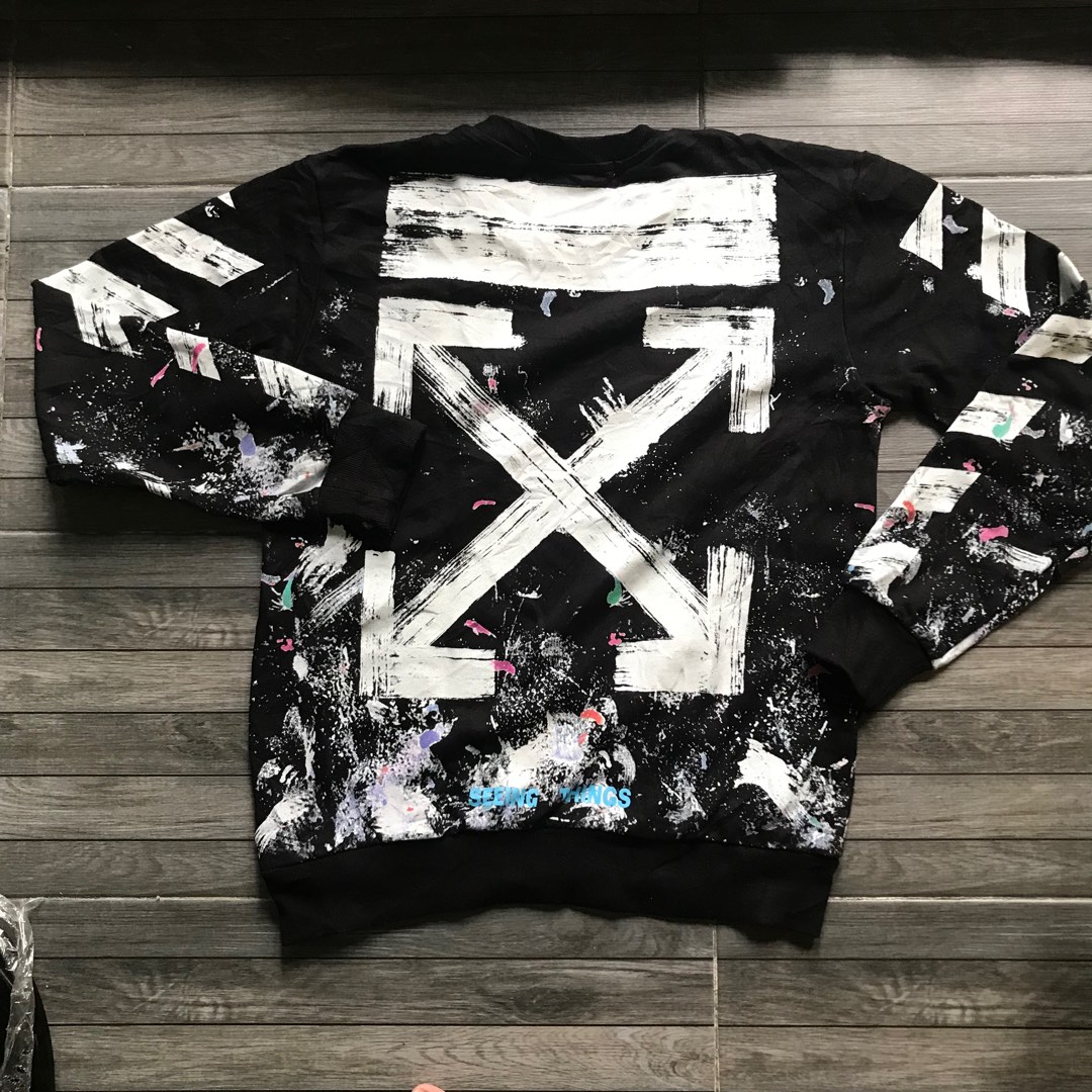 OFF WHITE SEEING THINGS SWEATSHIRT Men s Fashion Coats Jackets and Outerwear on Carousell