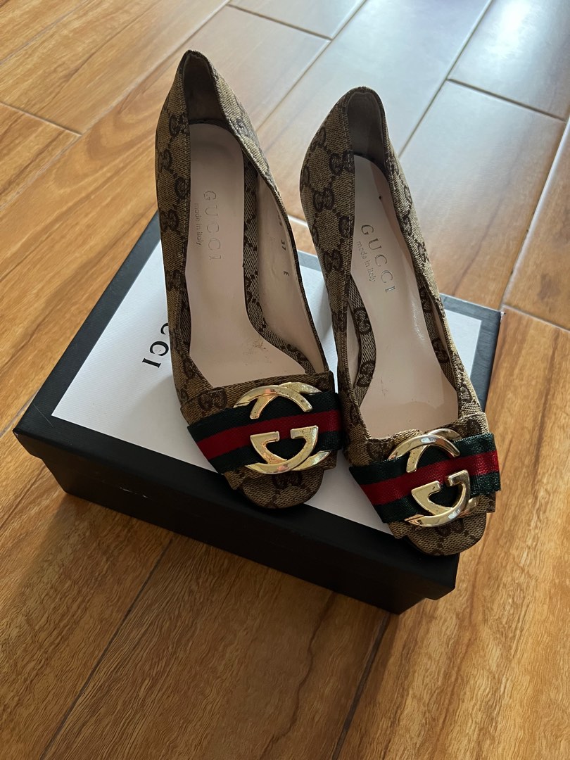 Gucci open cheap toe heels