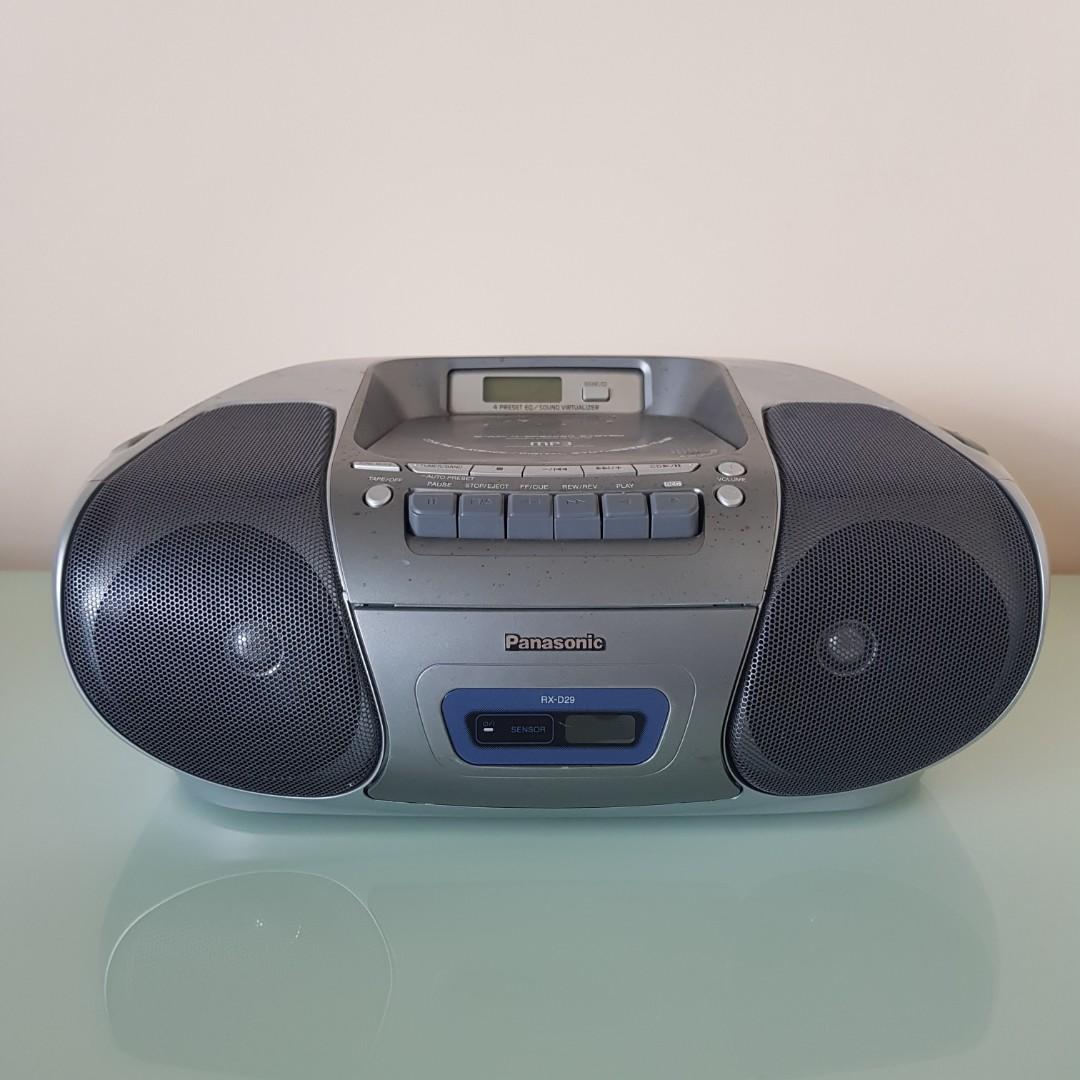 Panasonic RX-D29 CD/Radio/Cassette Boombox, Audio, Portable Music ...