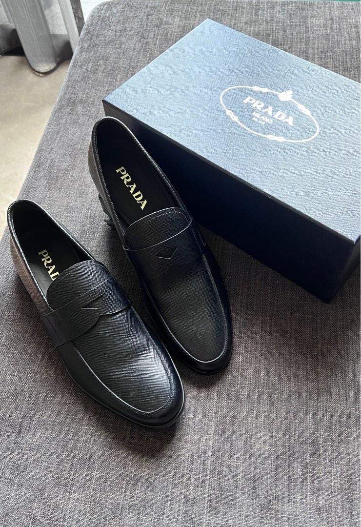 Prada saffiano leather loafers top