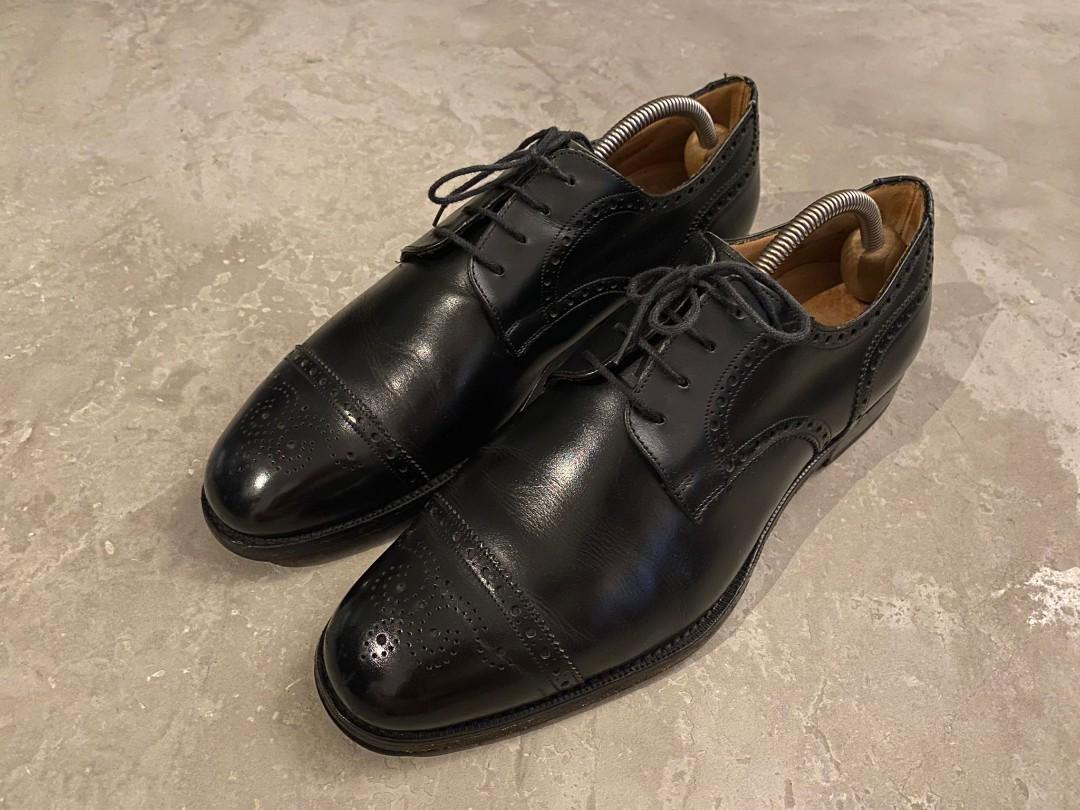 Pre Loved Church Semi Brogue Shoes UK9 Wide Fit Black