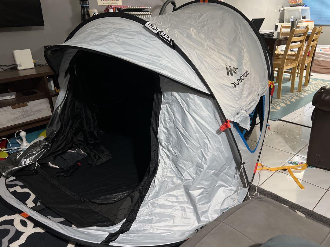 Quechua 2 Second Fresh Black Waterproof Pop Up Camping Tent 2