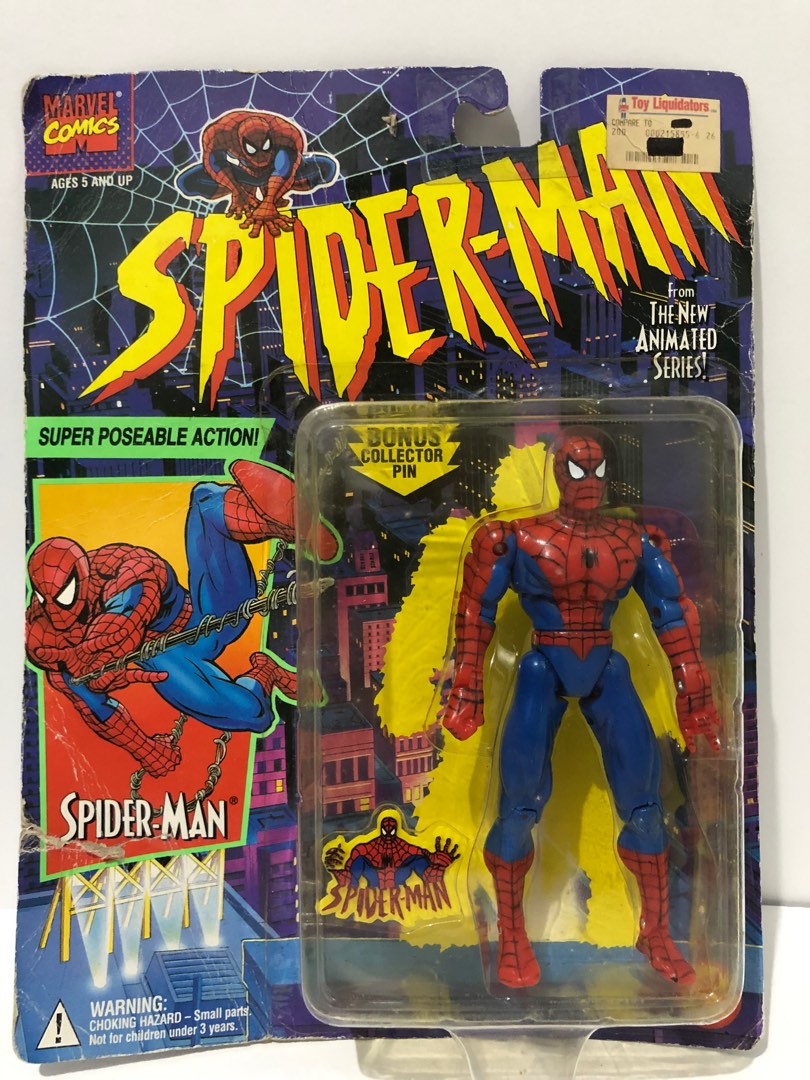 [box damage discount] RARE 1990s Super Poseable Spiderman Toybiz ...