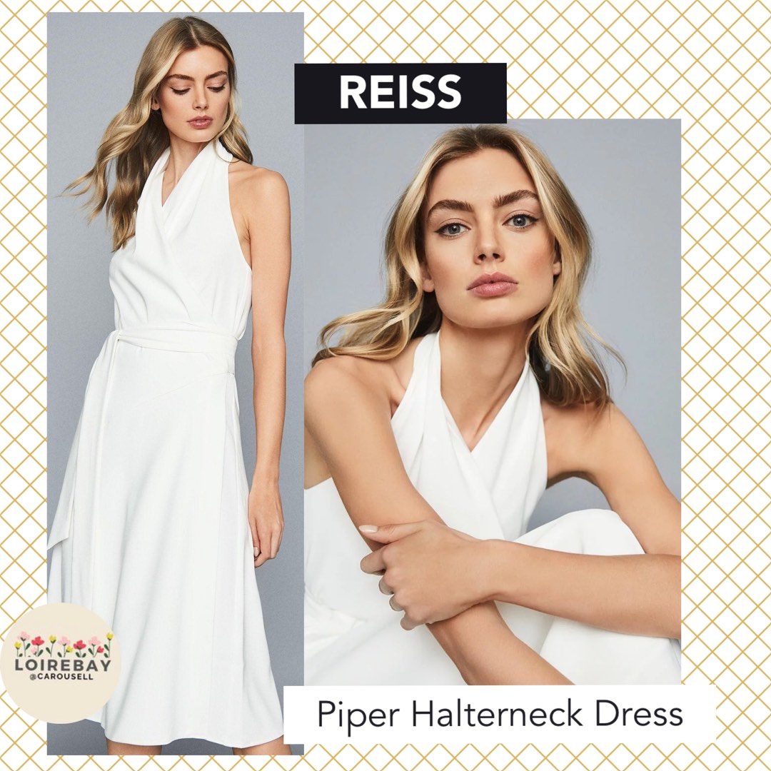REISS piper Halterneck midi dress white, Women's Fashion, Dresses & Sets,  Dresses on Carousell