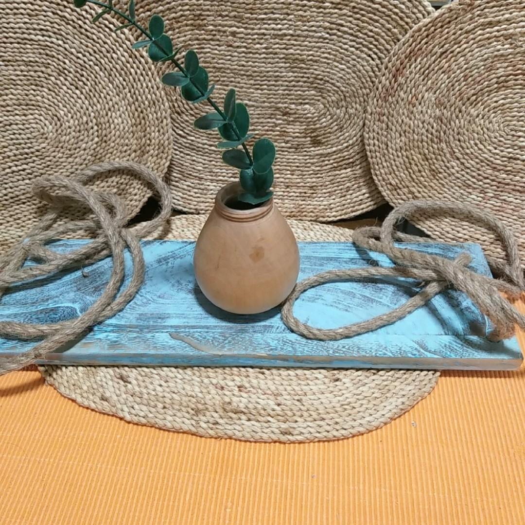Rustic Wooden hanging wall rack with rope (Category: Wall Decor) located in Cavite. Submitted by wishie_collects (Listing ID 1181330440, Image 2). Description: you may repaint if you wish or use as is to maintain it's rustic look super nice makapal yung rope very rustic looking.