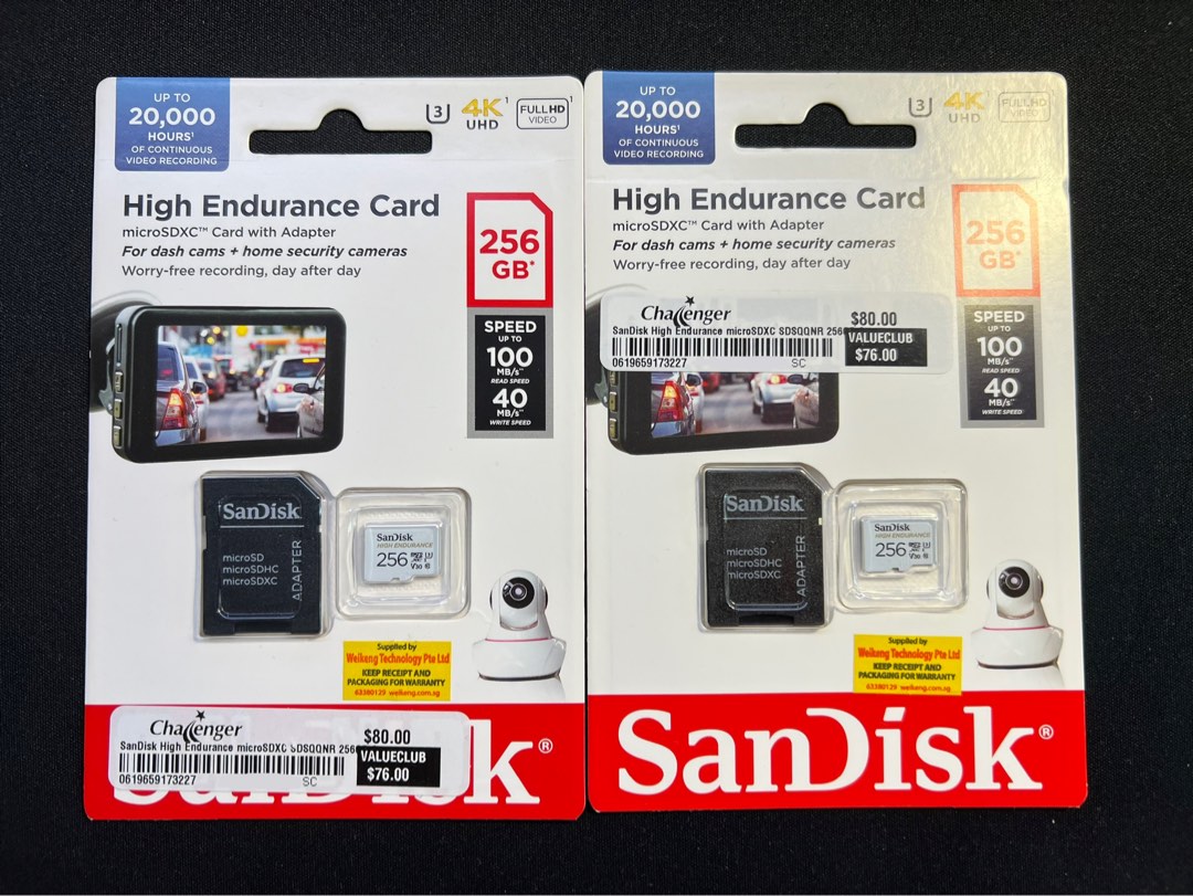 SanDisk High Endurance MicroSD card 256GB, Mobile Phones & Gadgets, Mobile & Gadget Accessories