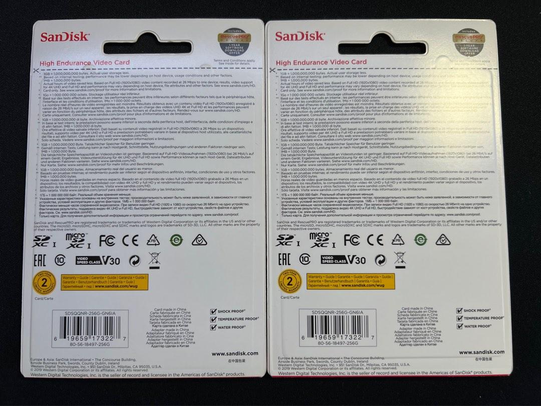 SanDisk High Endurance MicroSD card 256GB, Mobile Phones & Gadgets