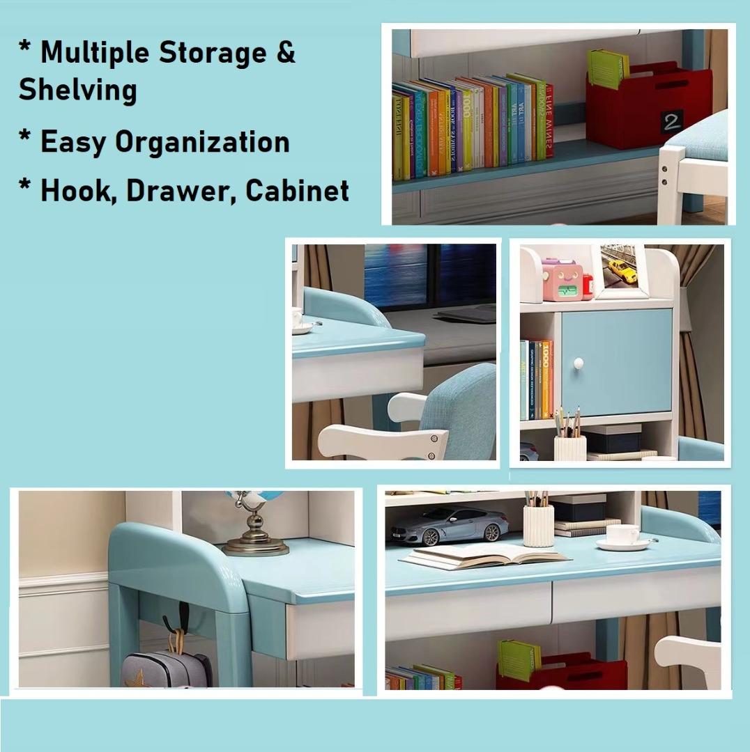 Solid Wood * Height Adjustable Study Table & Chair * 2022 Enhanced ...