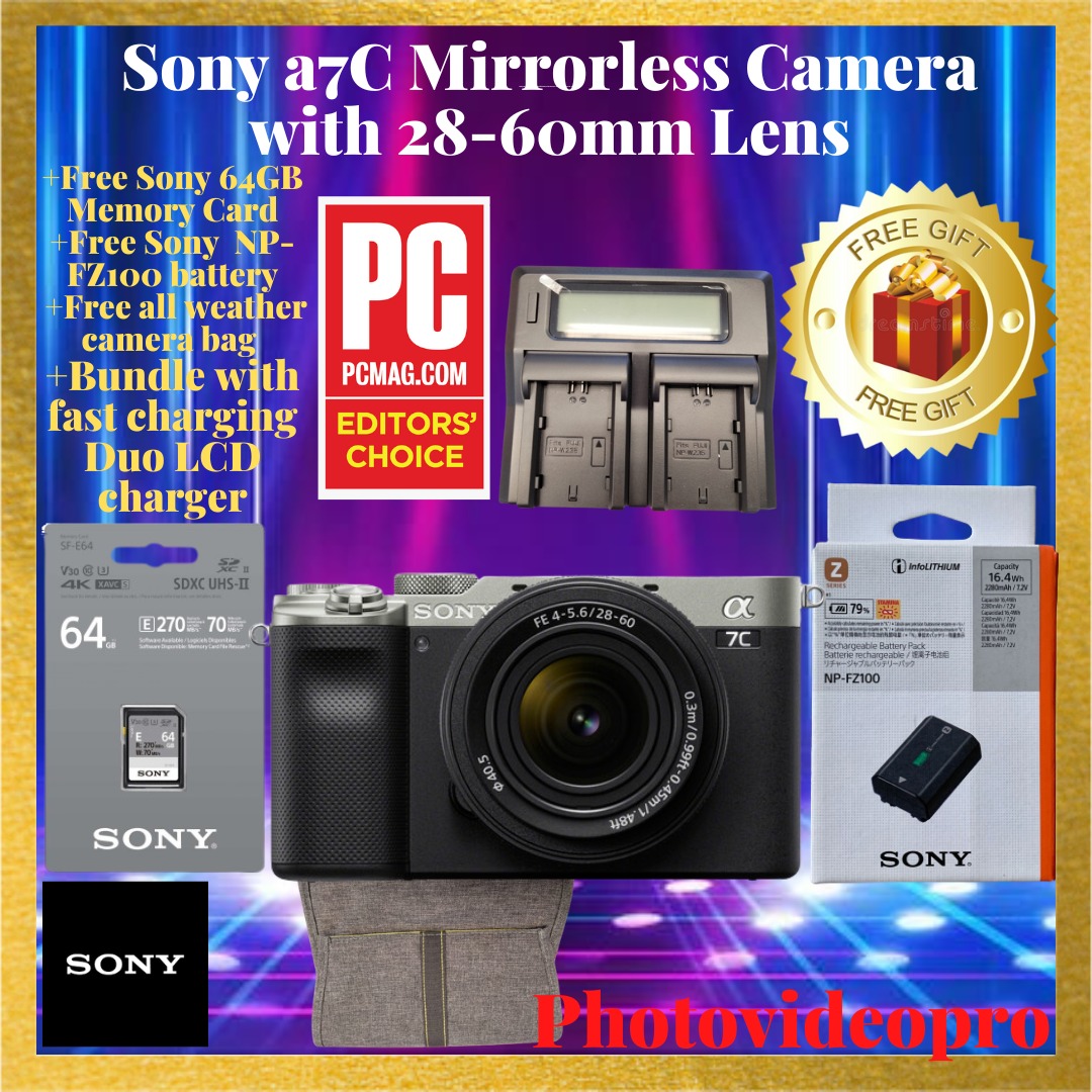 Sony a7C Mirrorless Camera with 2860mm Lens (Black)/Silver