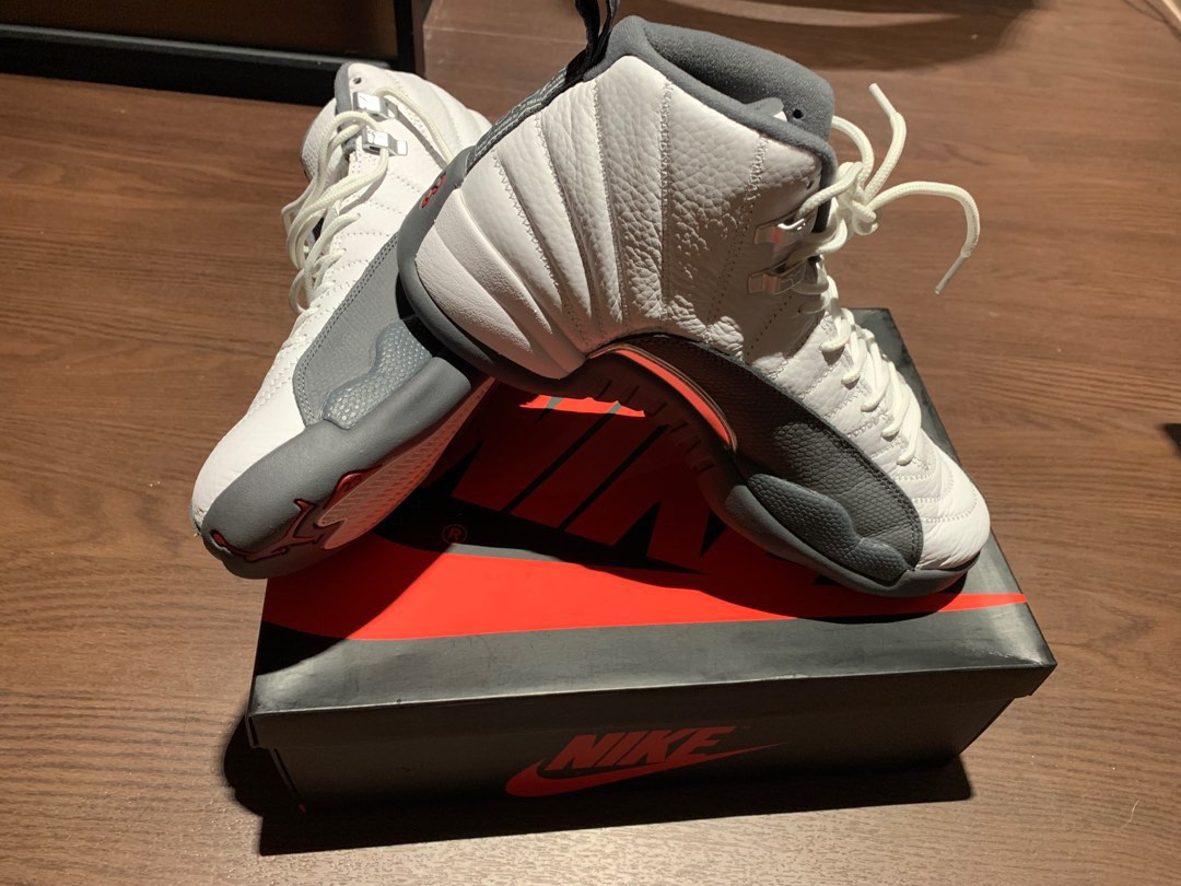 Jordan 12 white and grey 2019 clearance
