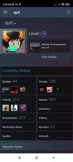 STEAM ACCOUNR WITH 583 GAMES NO VAC BAN OR ANY ISSUE GIVE ME GOOD OFFER