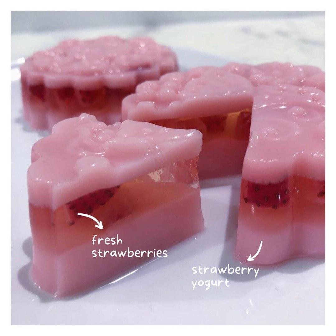 Strawberry Jelly Mooncake, Food & Drinks, Homemade Bakes on Carousell