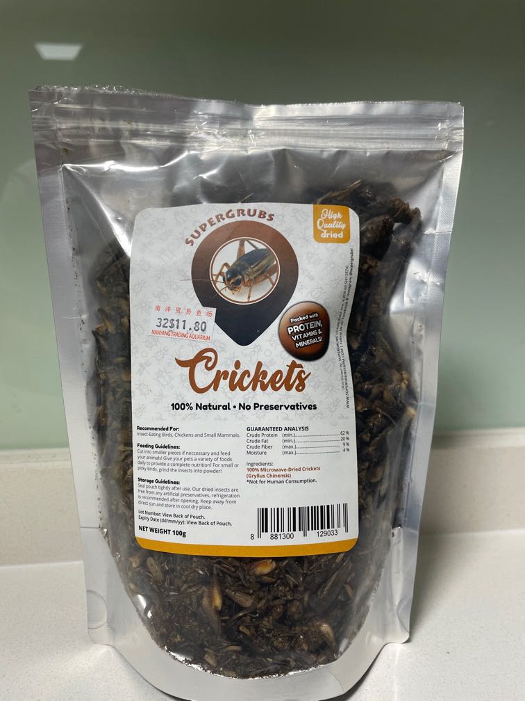 SuperGrubs Dried Crickets, Pet Supplies, Pet Food on Carousell